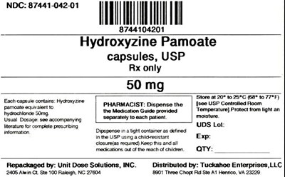 Hydroxyzine Pamoate 50mg (8744104201 Hydroxyzine Pamoate 50 mg)